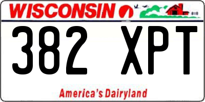 WI license plate 382XPT