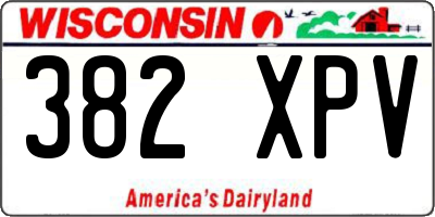 WI license plate 382XPV