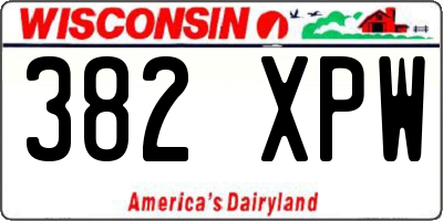 WI license plate 382XPW
