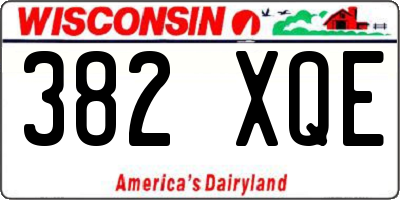 WI license plate 382XQE