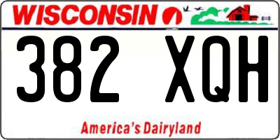 WI license plate 382XQH