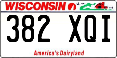 WI license plate 382XQI