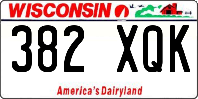 WI license plate 382XQK