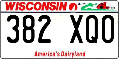 WI license plate 382XQO