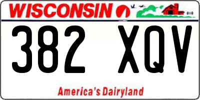 WI license plate 382XQV