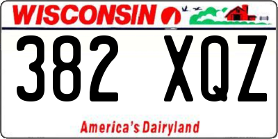 WI license plate 382XQZ