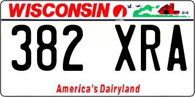 WI license plate 382XRA