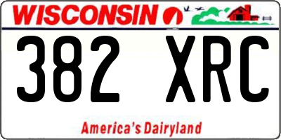 WI license plate 382XRC