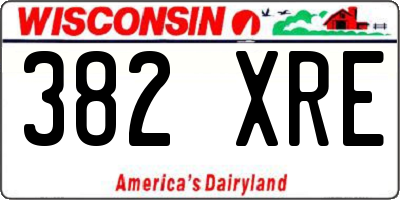 WI license plate 382XRE
