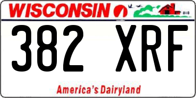 WI license plate 382XRF