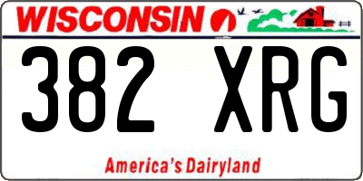 WI license plate 382XRG