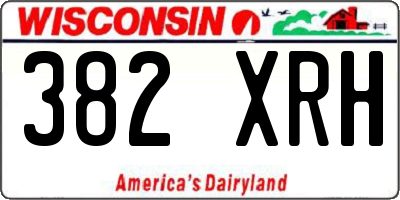 WI license plate 382XRH