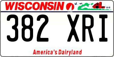 WI license plate 382XRI