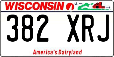 WI license plate 382XRJ