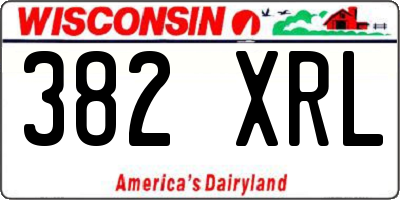 WI license plate 382XRL