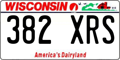 WI license plate 382XRS