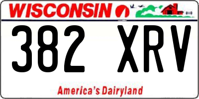 WI license plate 382XRV