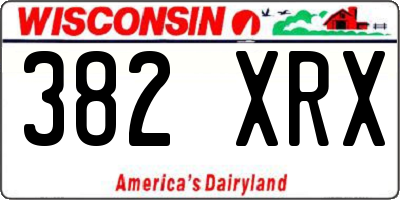 WI license plate 382XRX