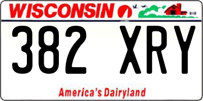 WI license plate 382XRY