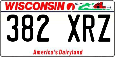WI license plate 382XRZ