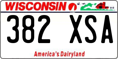 WI license plate 382XSA
