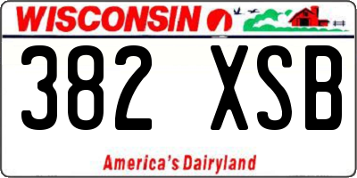 WI license plate 382XSB