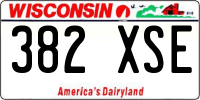 WI license plate 382XSE