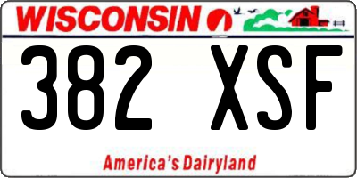 WI license plate 382XSF