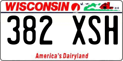 WI license plate 382XSH
