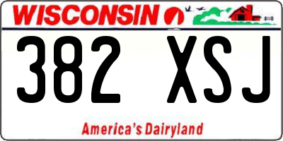 WI license plate 382XSJ