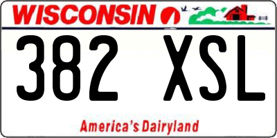 WI license plate 382XSL