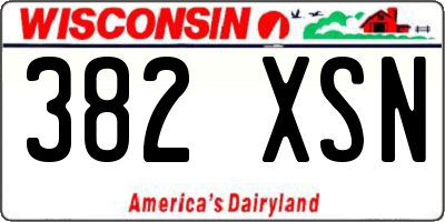 WI license plate 382XSN