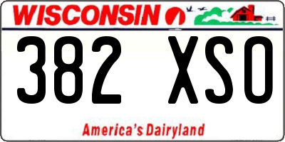 WI license plate 382XSO