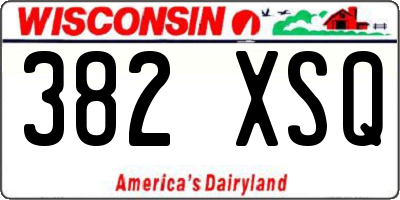 WI license plate 382XSQ