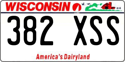 WI license plate 382XSS