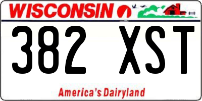 WI license plate 382XST
