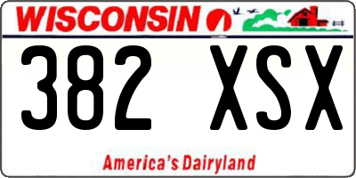 WI license plate 382XSX