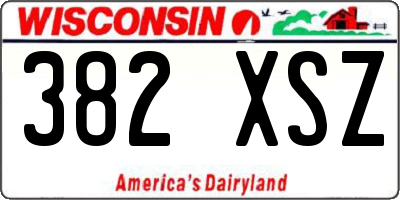 WI license plate 382XSZ
