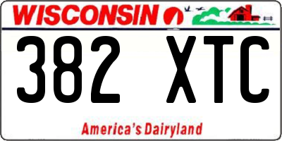 WI license plate 382XTC