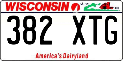 WI license plate 382XTG