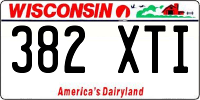 WI license plate 382XTI