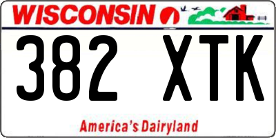 WI license plate 382XTK