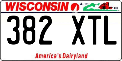 WI license plate 382XTL