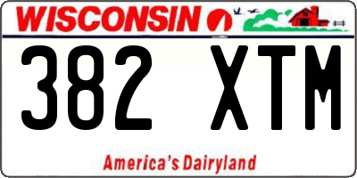 WI license plate 382XTM