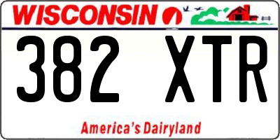 WI license plate 382XTR