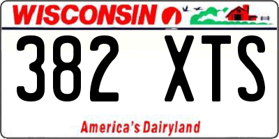 WI license plate 382XTS