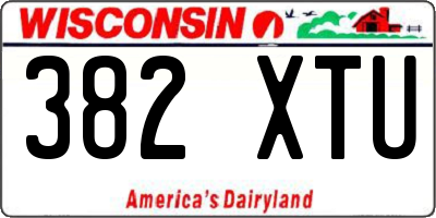 WI license plate 382XTU