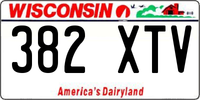 WI license plate 382XTV