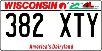 WI license plate 382XTY