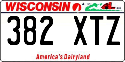 WI license plate 382XTZ